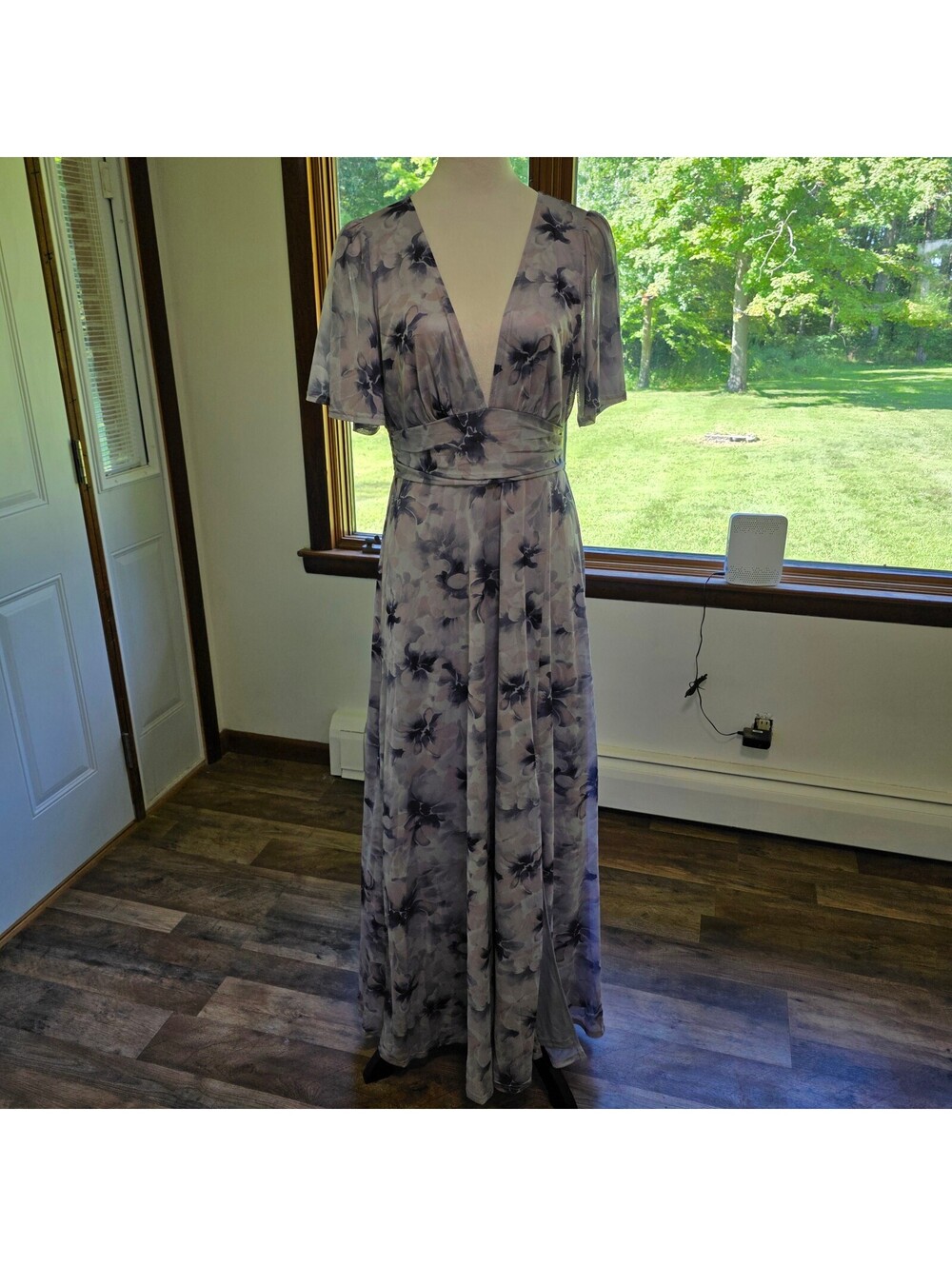 BalticBorn Dress Purple Floral Flowy Maxi Long Large